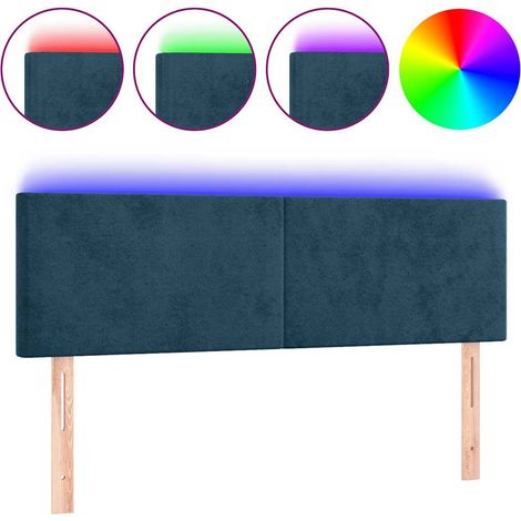 Maison Exclusive - LED Kopfteil Dunkelblau 144x5x78/88 cm Samt