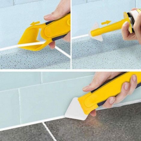 Outil De Calfeutrage - 15 Pièces En Silicone Et Plastique ABS - Pour Joints De Salle De Bain Cuisine Fenêtre Évier - Kit Complet (1/4)