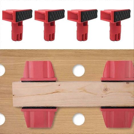 Butées d'établi en plastique, butées d'établi pour le travail du bois avec joints en silicone OPWHBYV (1/4)