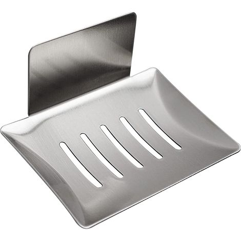 Support Savon Inox - Autoadhésif avec Évacuation - Pour Salle De Bain Douche Cuisine - 1 Pièce (1/5)