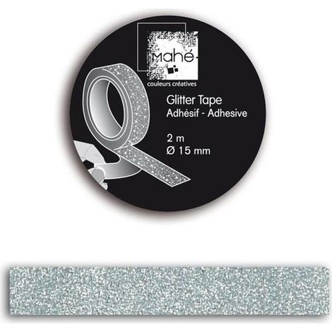 2 rouleaux de ruban de masquage à paillettes 2 m x 15 mm - argent