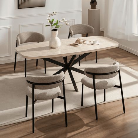 Axal Extending Table & 4 Velora Chairs (1/5)