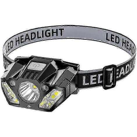 Lampe frontale LED rechargeable à détecteur de mouvement puissant et multimode pour les activités de plein air (1/4)