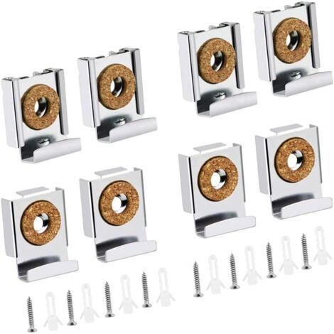 8 Pcs Fixation Miroir Mural Fixation Miroir Lourd Support Miroir Mural Support Miroir Barbier avec Bouchon en Plastique et vis pour Accrocher. (1/5)