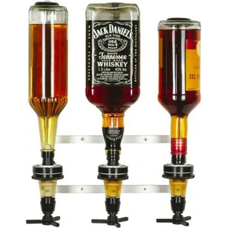 Distributeur d'alcool mural professionnel pour bouteilles de 0,7 - 1,0L - Distributeur d'alcool mural pour 3 bouteilles (1/2)