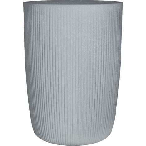 Scheurich Linetto High, pot haut/jardinière en plastique, couleur : Stony Grey, diamètre 28,5 cm, hauteur 40 cm, volume 21,3 l.
