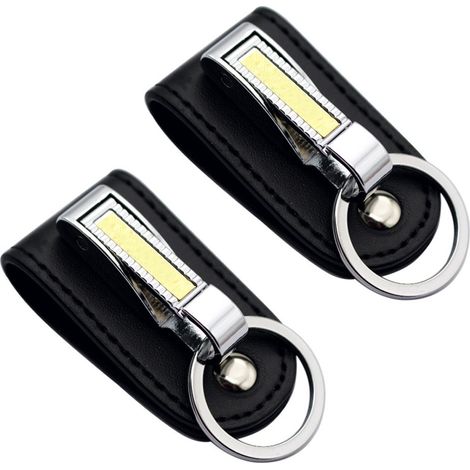 Lot de 2 porte-clés, porte-clés ceinture en cuir avec anneau détachable pour homme (1/5)