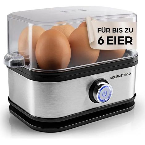 Cuiseur à œufs GOURMETmaxx Design pour 6 œufs avec verre doseur et perce-œufs - Compact (1/5)
