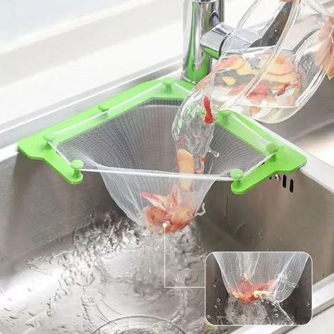 Sink Strainer Bag, 100Pcs Disposable Mesh Kitchen Sink Strainer Hanging Mesh Sink Net Bag, Kitchen Fine Mesh Bag, for Kitchen Waste