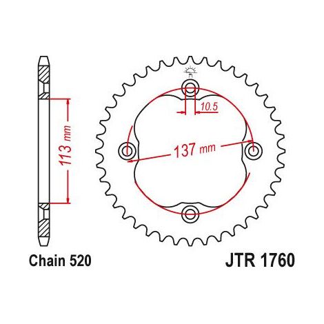 Couronne Acier - 520 - 37 Dents - Made in Germany