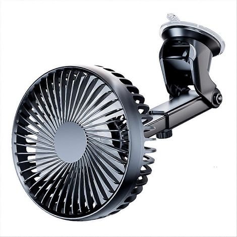 12V/24V Tisch-/Windschutzscheibenventilator mit USB-Saugnapf, Autokühler, 360° drehbarer Armaturenbrettventilator, 3 Geschwindigkeitsstufen, Mini-Autoventilator (1/5)