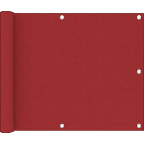 Paravent de balcon rouge, 75 x 500 cm, tissu Oxford (1/5)