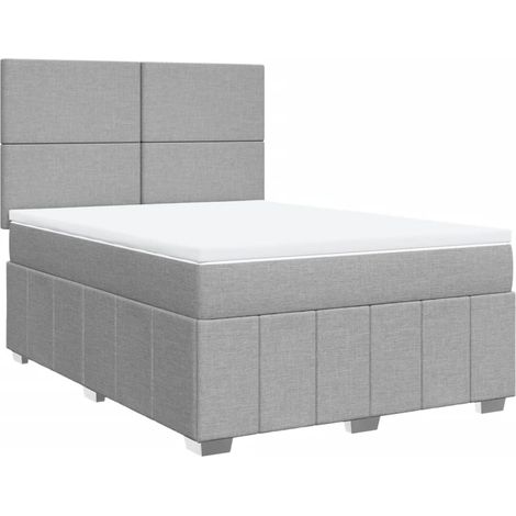 Maison Exclusive - Giroletto a Molle con Materasso Grigio Chiaro 140x190cm Tessuto (1/5)