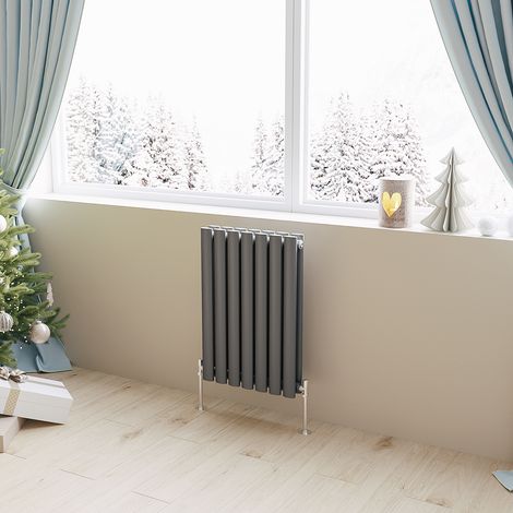 Acezanble Horizontal Oval Column Radiator Central Heating Rad 600x413mm Double Anthracite