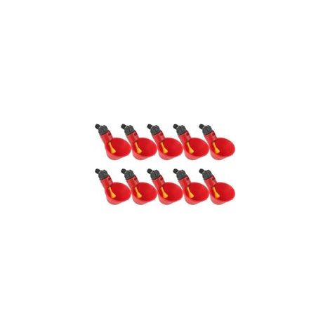 Abreuvoir Poules, 10pcs Abreuvoir Poule à La Volaille Bols Distributeur De Boisson Rouge Troupeau Canard Oiseau Alimentation Eau pour Pigeons H258