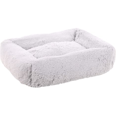 Lit Gris Clair pour Chien Chat - Panier pour Chien Chat - 50x40x15cm - Lavable - Fond Anti-dérapant - Housse Amovible Lieu de Couchage Doux et Confortable (1/3)