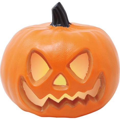 Citrouille lumineuse orange en plastique 20 cm (1/2)