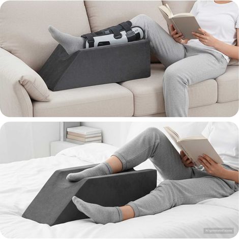 vidaXL Beinkissen 68 x 25 x 21,5 cm Fest PU-Schaum Grau (1/5)