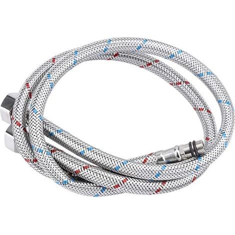 Tuyau de raccordement flexible G1 / 2 x M10 x 60cm rallonge de tuyau d'eau chaude et froide pour mélanger l'évier de cuisine lavabo tuyau de raccordement de salle de bains (60cm paire) (1/5)