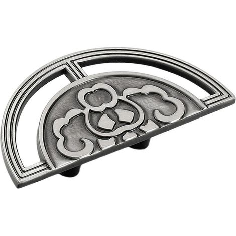 Poignée demi-lune pour meuble de cuisine, poignée de tiroir, bouton, quincaillerie pour meubles de cuisine, 9,8 x 4,9 cm, gris
