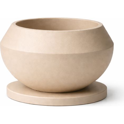 Vaso per bonsai beige, ciotola decorativa moderna per interni.