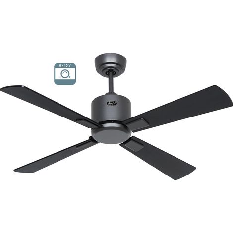 ECO NEO III 103, Ventilatore senza Luce, Corpo grigio basalto, CasaFan - Colore Pale: Teak e Nero - Corpo: Grigio Scuro (1/5)