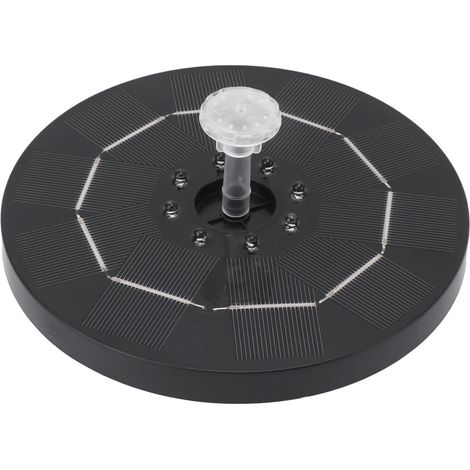 Fontaine solaire ronde avec éclairage LED, bain d'oiseaux flottant, tête de 120 cm, batterie 3000 mAh