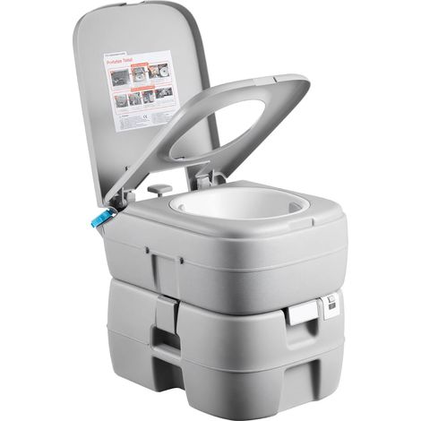 Toilettes portables avec chasse d’eau, réservoir amovible de 30 L et indicateur de niveau pour adultes en camping-car et bateau (1/5)