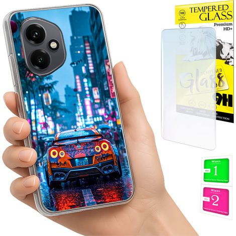 Schutzhülle für Honor X7d / 400 Smart Photo Cover Case Rückseite + 9H-Glas (1/5)