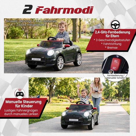12V Kids Electric Car, BMW Mini Design, Black, Remote Control (1/5)