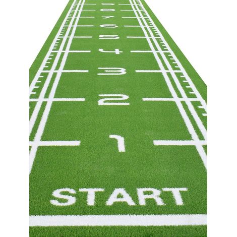 Pista de Sprint Césped Artificial 2x10m 25mm Marcada con Metros y START Gimnasios y Fitness 2 x 10 metros : 20 m2 - (1/5)