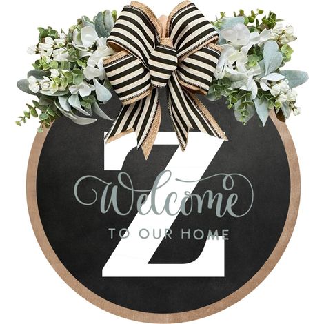 Welcome Sign - Wooden Round Door Sign - 30 Cm - Indoor Outdoor Use - For Porch Living Room Entryway - 1 Piece (1/5)