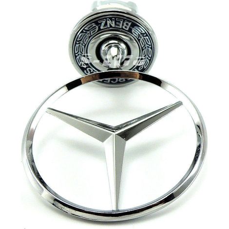 Stern-Motorhaubenemblem aus Chromlegierung, Ersatzteil kompatibel mit Mercedes E-Klasse W124 W210 W202 W203