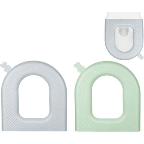 Toilet Seat Cushion - Toilet Lid Cover - Cuttable EVA Foam - PVC Surface - Washable - O-Shaped - For Standard French Toilet Seats - 1 Piece (1/5)