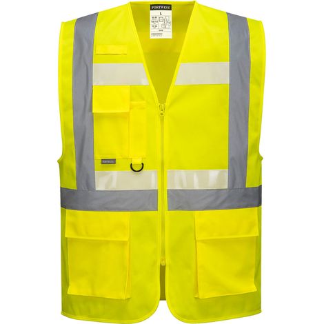 Chaleco Glowtex Ezee Zip Executive: Visibilidad y Protección / Amarillo / L