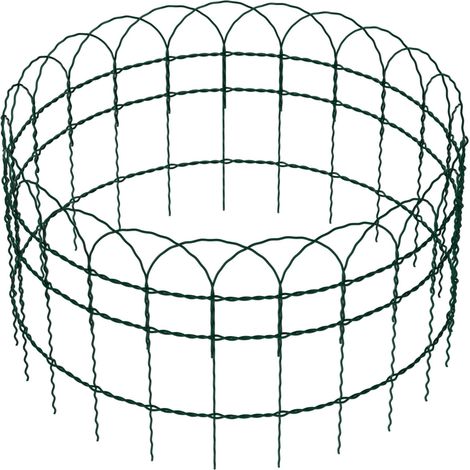 Wiltec Recinzione giardino 0,4 x 10 m verde, rete metallica in acciaio rivestita in PVC con bordo superiore ad arco, recinzione con maglie 9 x 15 cm, filo Ø 2mm