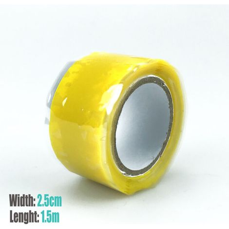 Ruban Auto-amalgamant en Silicone Haute Pression – Pour Réparation de Fuites de Tuyaux & Isolation (1.5m, Jaune)