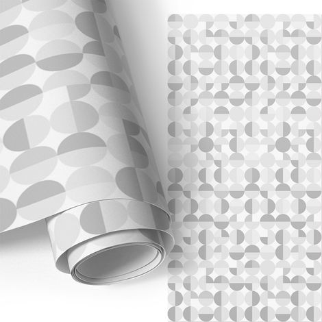 Möbelfolie - Klebefolie für Möbel - Selbstklebende - Deko-Folie für Küche Schrank Tisch & Fensterbank - Geometrie in Grautönen 50x100 cm