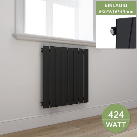 ELEGANT Design Heizkörper Anthrazit Flachheizkörper Heizung Horizontal Einlagig 630x616mm (1/5)