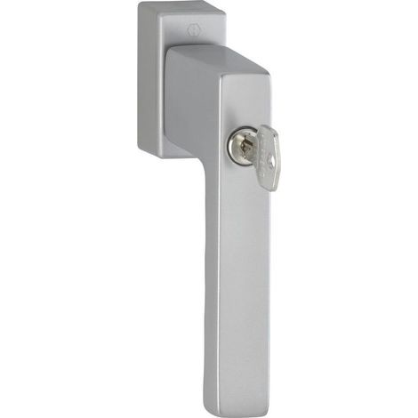 Poignée de fenêtre à cylindre de verrouillage, VK 32-42 mm, argent anodisé, 1 pièce (1/2)