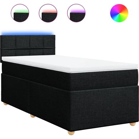 Maison Exclusive - Boxspringbett mit Matratze Schwarz 90x190 cm S (1/5)