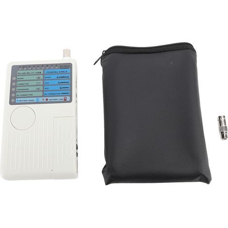 Testeur de câbles réseau 4-en-1 Portable USB/BNC/RJ11/RJ45 pour UTP/STP – Compact et avec Signal Sonore (1/5)
