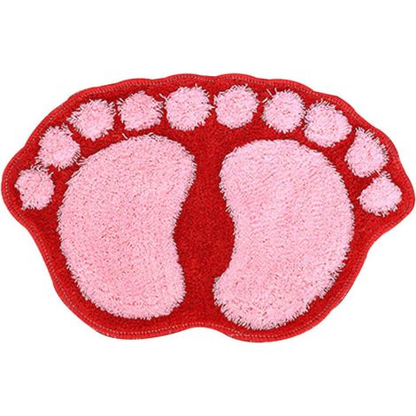 Tapis de bain imprimé antidérapant en microfibre, paillasson de toilette absorbant et doux, décoration rouge (1/5)