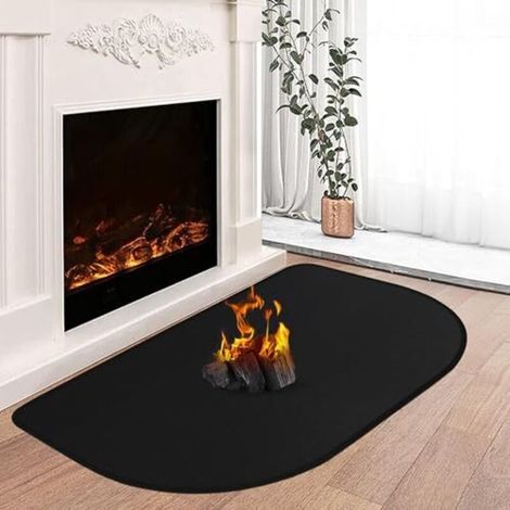 Alfombrilla ignífuga para chimenea, base ignífuga, protector contra chispas ignífugo para chimenea, alfombrilla ignífuga para chimeneas, placa de suelo, para proteger el suelo de (1/5)