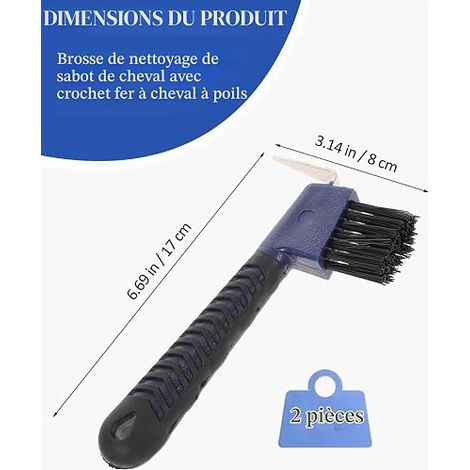 Hoof Pick with Brush and Handle Suitable for Horse, Donkey and Goat Hooves, Texture Design (1/4)