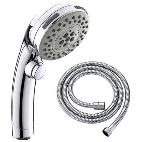 Mit Stoppknopf, verchromtem Duschkopf, 5-stufigem Handbrauseset und 1,5 m langem Schlauch (1/4)
