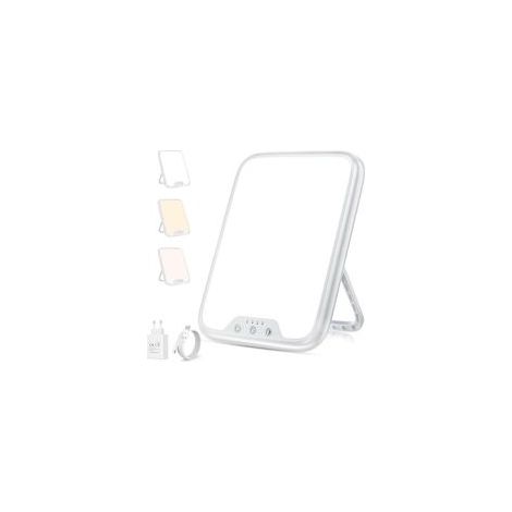 Lampe de luminothérapie, 10000 Lux Lampe de Photothérapie avec Fonction Mémoire & 4 Minuteur, 3 Température de Couleur Lampe de Jour Luminosité Réglable en Continu Pour Bureau/Maison