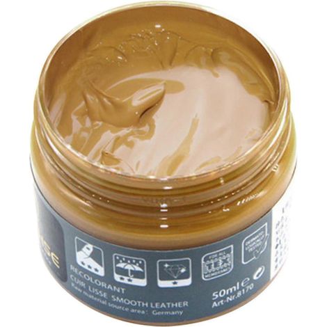Baume recolorant pour cuir, raviveur de couleur pour cuir, réparateur de rayures pour cuir, rénovateur de cuir pour canapés, peinture pour cuir COULEUR : Cuir d'origine (1/4)