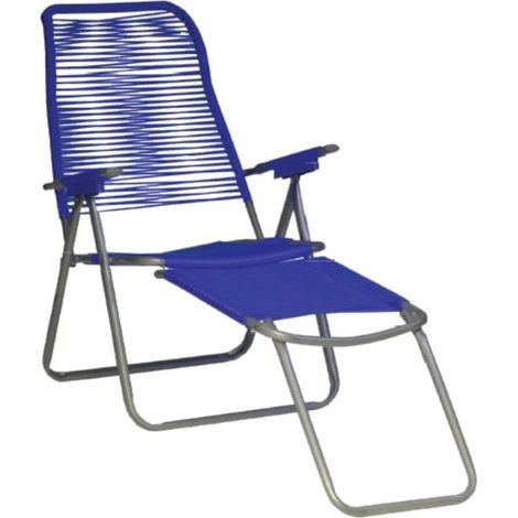 Silla Tumbona con Reposapiés de Metal F.A.R. Plegable Nogal en Hierro y PVC