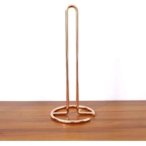 Toilettenpapierhalter in Roségold, tragbarer Küchenrollenhalter aus Edelstahl, vertikaler Toilettenpapierhalter aus Stahl, Papierrollenspenderständer - Crezuo